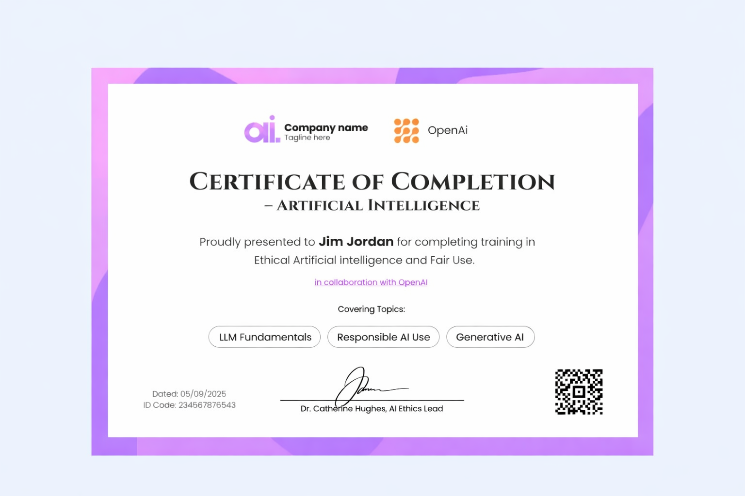 AI Certificate of Achievement CoreMind Institute - JimmyAI Ontario